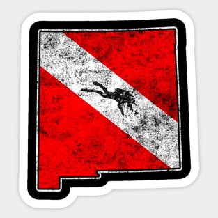 New Mexico Dive Flag Scuba Diving State Map Dive Flag Distressed Sticker